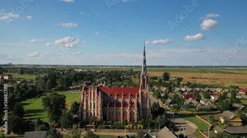 Old retro Church of the Holy Trinity in Gerviaty, Grodno region, Belarus photo