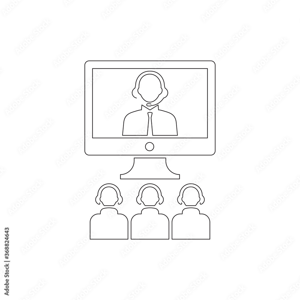 Conference meeting icon vector illustration outline Conference meeting icon vector illustration outline