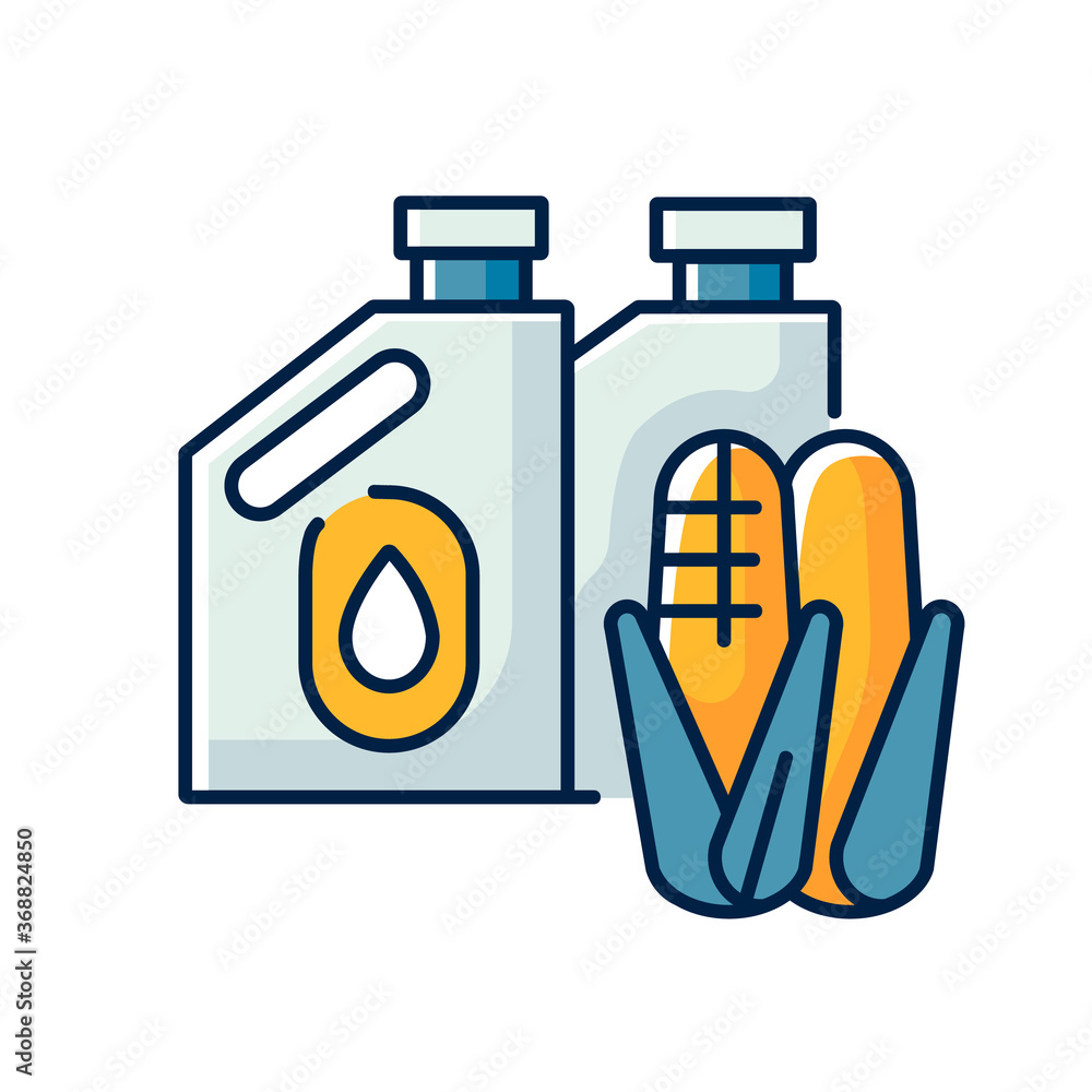 Biofuel RGB color icon. Alternative energy, environment conservation. Ecologically clean energy source. Containers with organic fuel isolated vector illustration Biofuel RGB color icon. Alternative energy, environment conservation. Ecologically clean energy source. Containers with organic fuel isolated vector illustration
