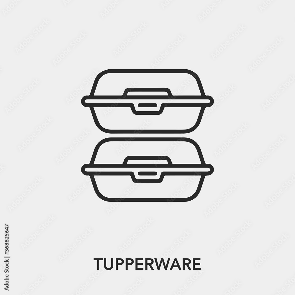 tupperware icon vector. Linear style sign for mobile concept and design. symbol illustration. Pixel vector graphics - Stock Vector | Adobe Stock