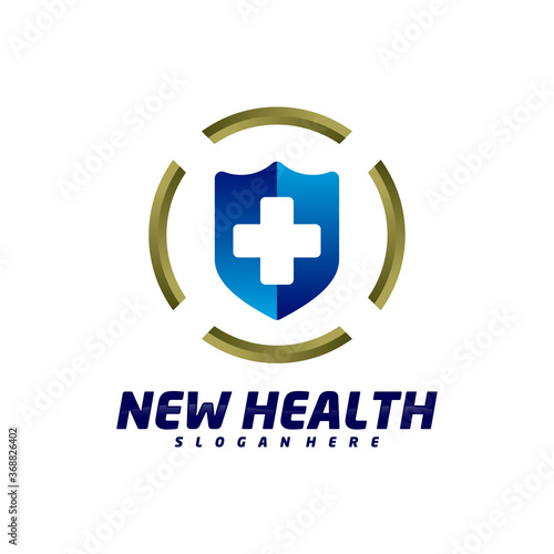 Medical Protect Logo Design Template, Health Shield Logo Concept Vector