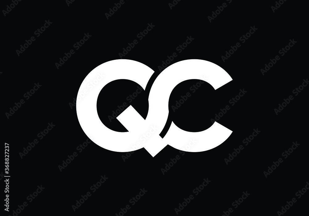 Obraz premium Q C Initial Letter Logo design, Graphic Alphabet Symbol for Corporate Business Identity