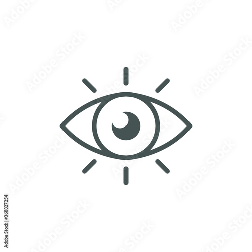 Eye vector icon line. eye ball for vision, idea, observation symbol. Lens, eye sight, optic, view concept. Modern style for web template, app. Vector illustration. design on white background. EPS 10