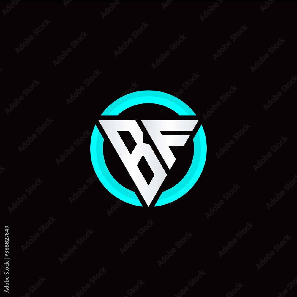 B F initial logo modern triangle with circle B F initial logo modern triangle with circle