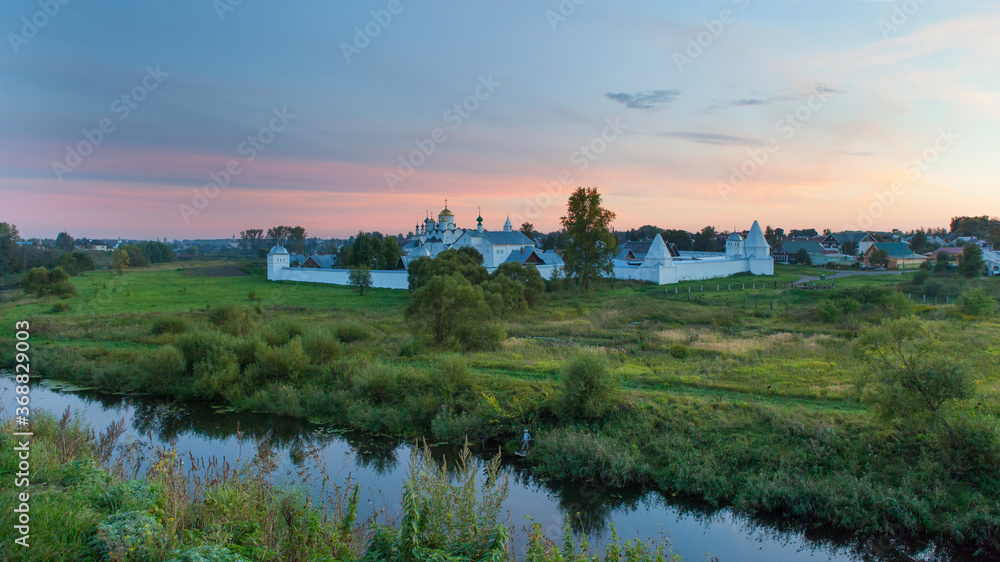 Panorama of Convent of the Intercession or Pokrovsky Monastery in Suzdal, Russia
