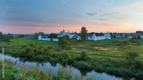 Panorama of Convent of the Intercession or Pokrovsky Monastery in Suzdal  Russia