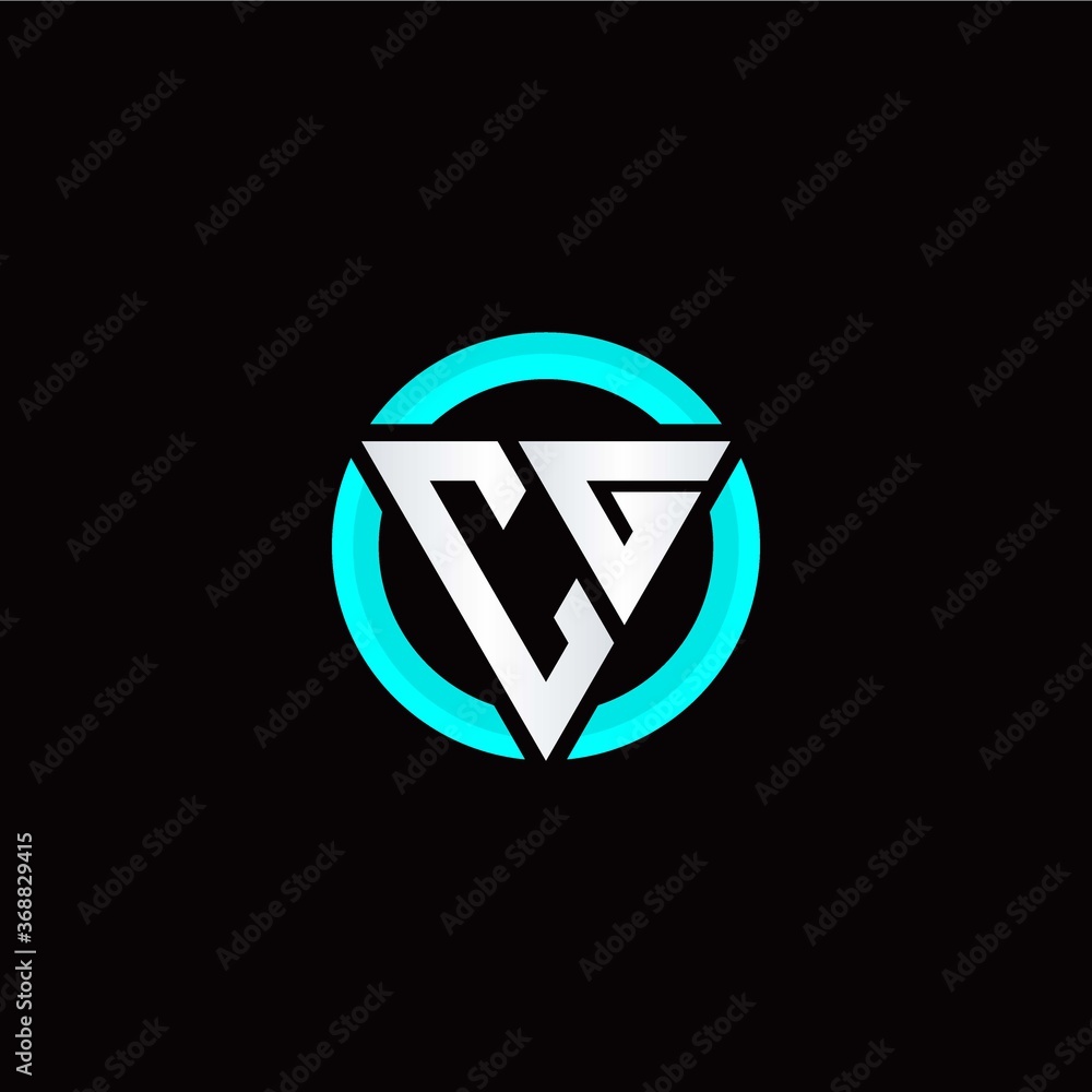 C G initial logo modern triangle with circle C G initial logo modern triangle with circle