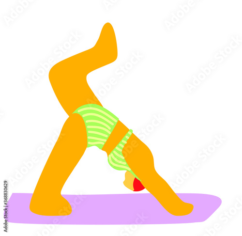 yoga women body bikiny sporty meditation zen symbol bold illustration