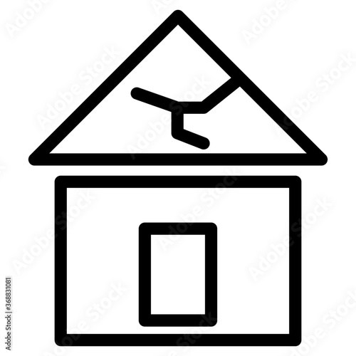 Broken house icon