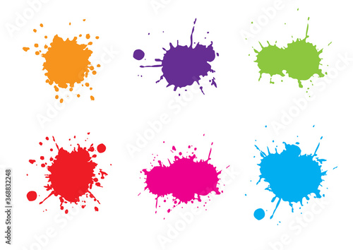 abstract vector splatter set multi color design background. illustration vector design