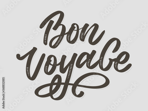 Bon Voyage Hand Lettering Vector Calligraphy Travel