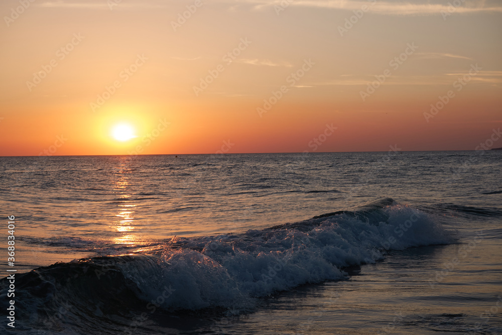 Sunset at Cala El Frailecillo in the Calas de Roche de Conil de la Frontera. Cadiz Andalusia. Spain Sunset at Cala El Frailecillo in the Calas de Roche de Conil de la Frontera. Cadiz Andalusia. Spain