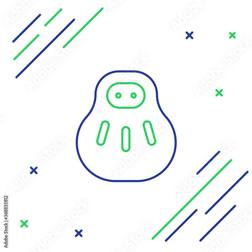 Line Maneki neko cat icon isolated on white background. Japan lucky charm. Colorful outline concept. Vector.