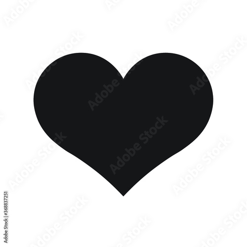 Black heart with white background.