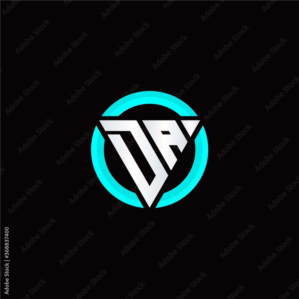 D A initial logo modern triangle with circle D A initial logo modern triangle with circle