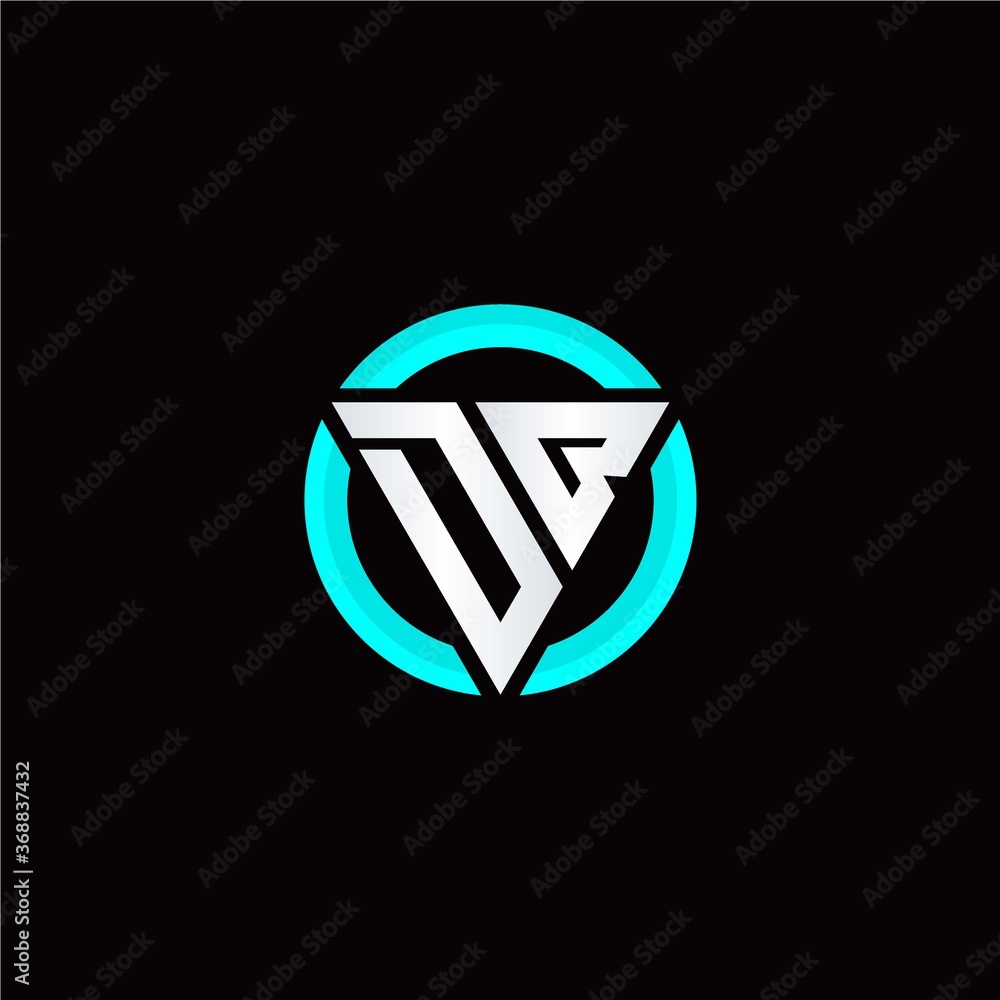 D B initial logo modern triangle with circle D B initial logo modern triangle with circle