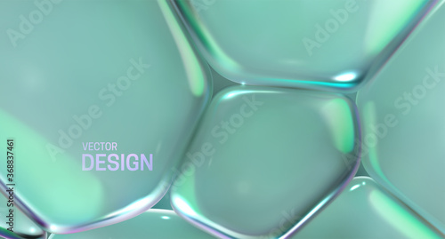 Mint green transparent soft bubbles.