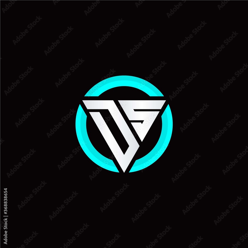 D S initial logo modern triangle with circle D S initial logo modern triangle with circle
