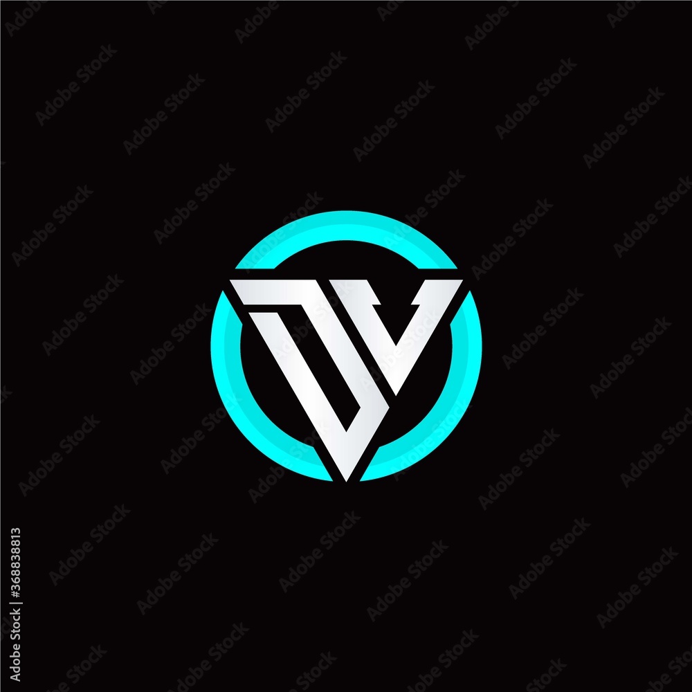 D V initial logo modern triangle with circle D V initial logo modern triangle with circle
