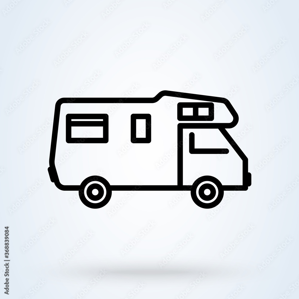 Caravans flat icon. Single high quality outline symbol of recreation for web design or mobile app. vector Simple modern icon design illustration. Caravans flat icon. Single high quality outline symbol of recreation for web design or mobile app. vector Simple modern icon design illustration.