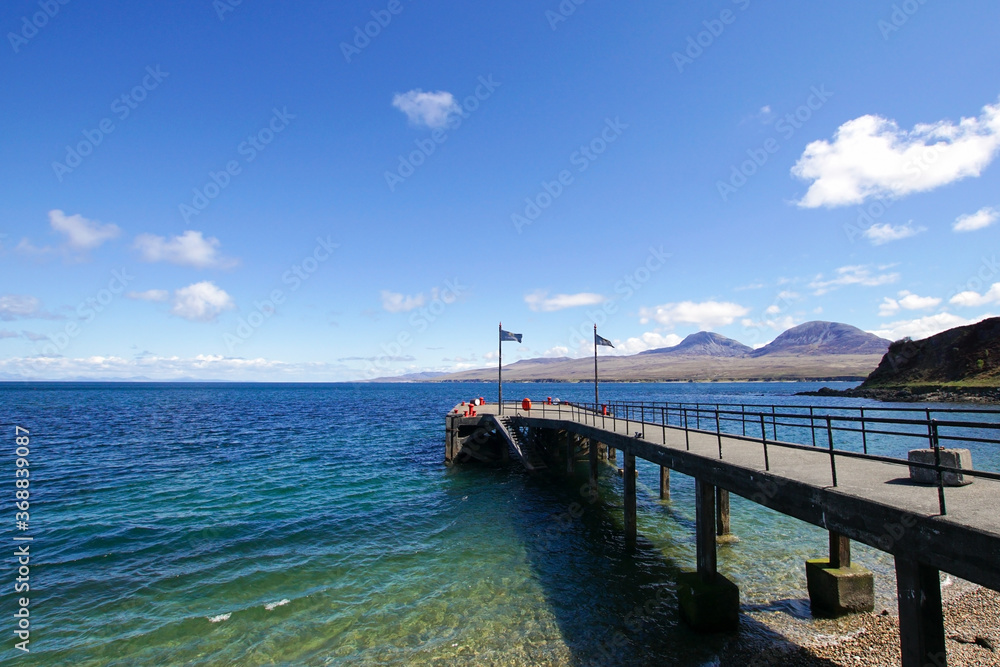 The pier at Bunnahabhain bay on the Isle of Islay