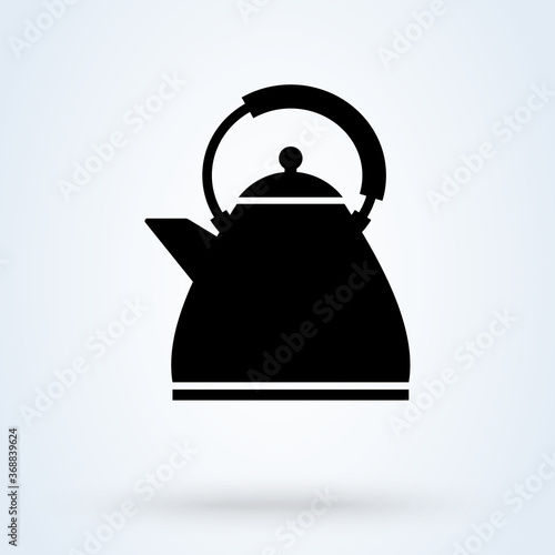 Teapot or electric kettle. Household appliances. Home appliances. Tea kettle for boiling water icon sign. Vector illustration in flat style design. vector Simple modern icon design illustration.