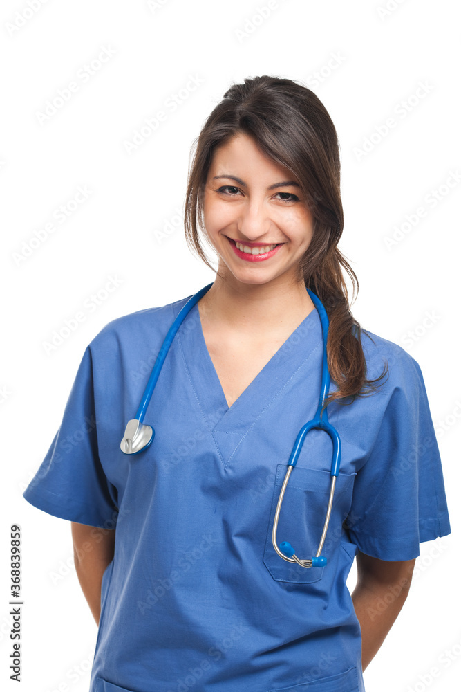 Nurse portrait isolated on white Nurse portrait isolated on white