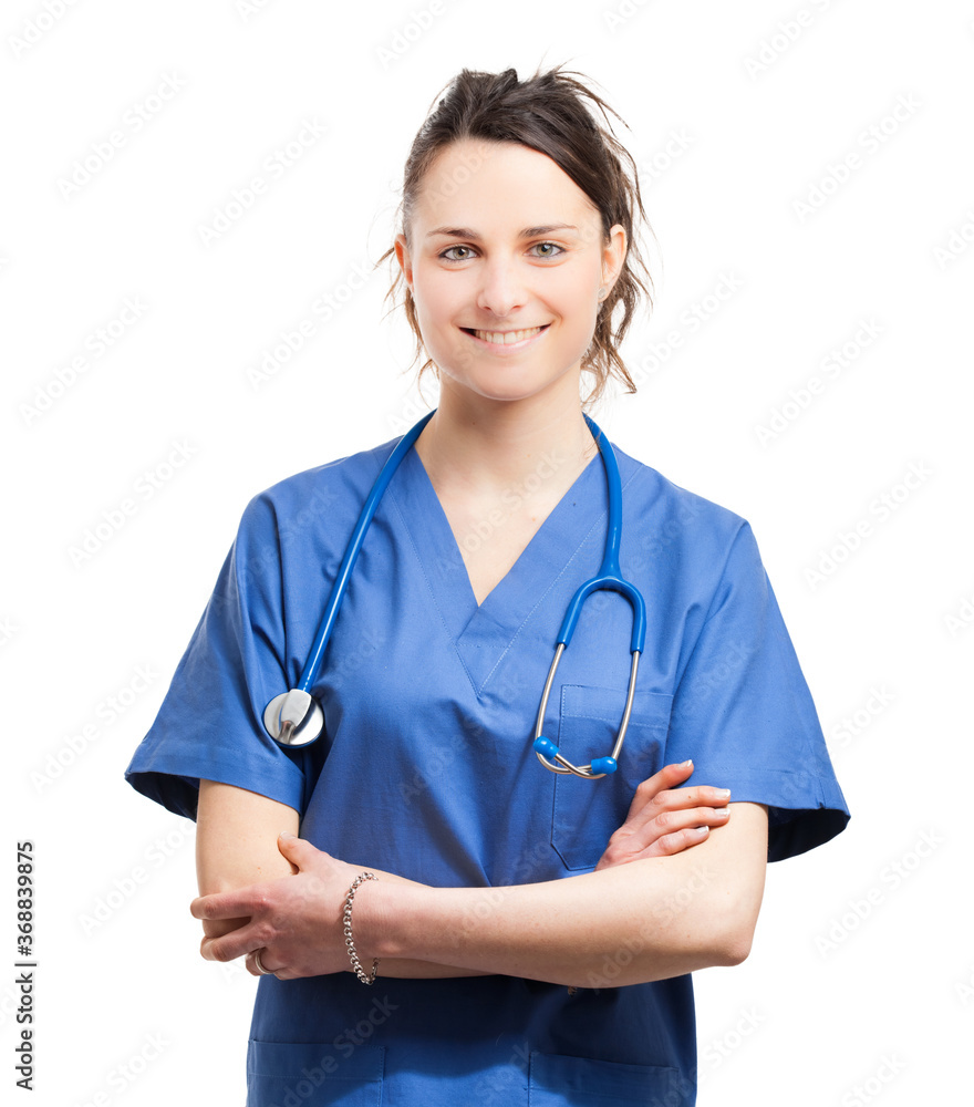 Nurse portrait isolated on white Nurse portrait isolated on white