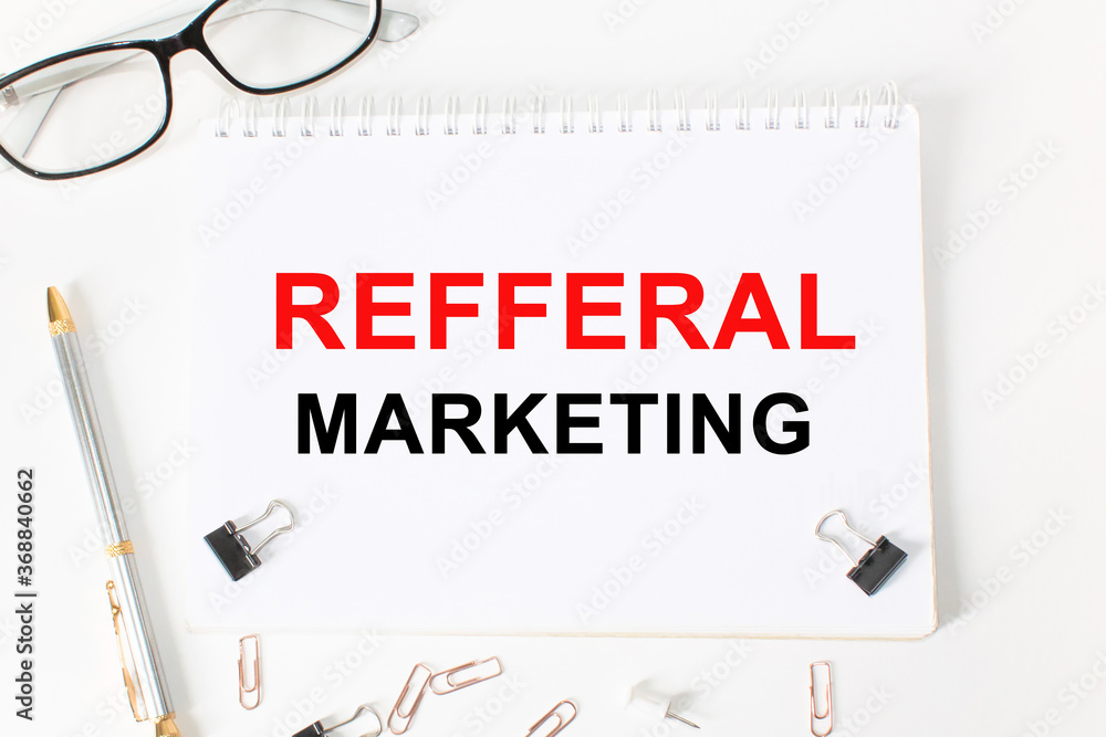 notebook with notes about e-marketing, concept. business, Finance notebook with notes about e-marketing, concept. business, Finance