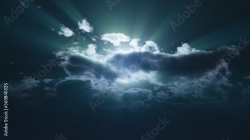 full moon at night cloud sky, illustration