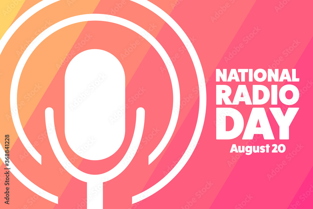 National Radio Day. August 20. Holiday concept. Template for background