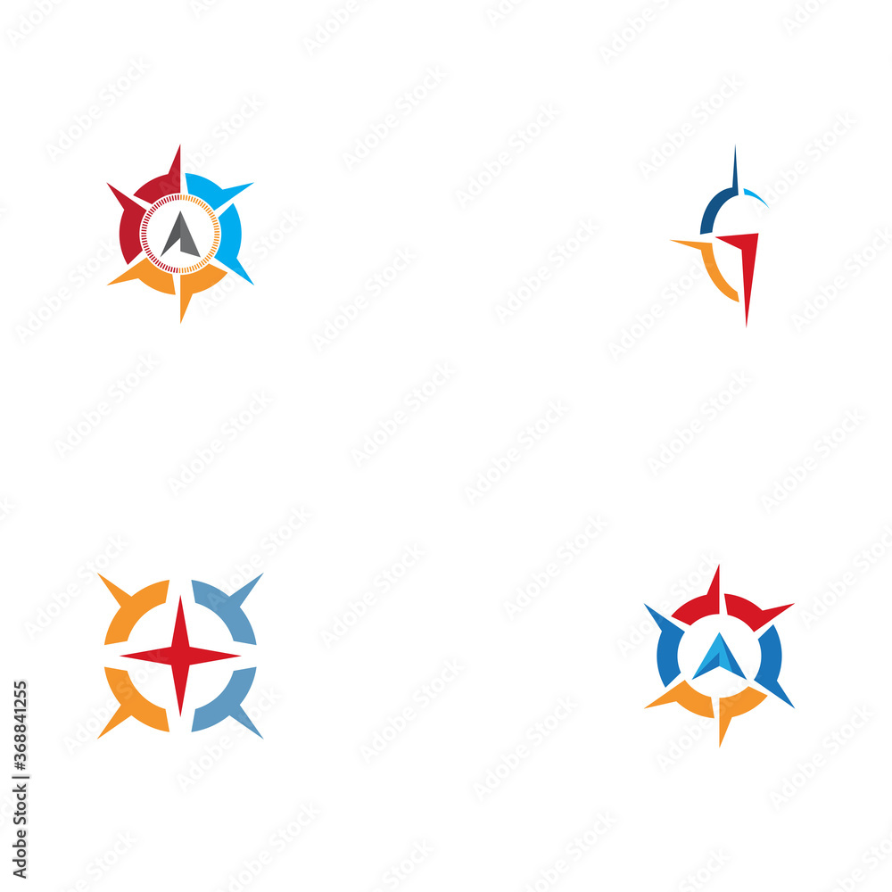 Set Compass Logo Template vector Set Compass Logo Template vector