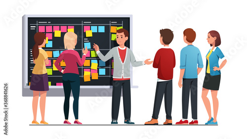 Business man and woman planning work together