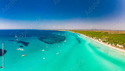 Majorca Es Trenc ses Arenes beach in Balearic Islands  Spain  July 2020