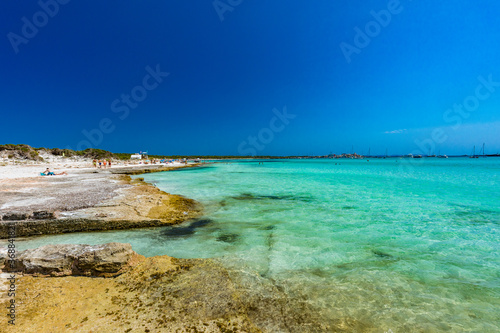 Fototapeta Naklejka Na Ścianę i Meble -  Majorca Es Trenc ses Arenes beach in Balearic Islands, Spain, July 2020