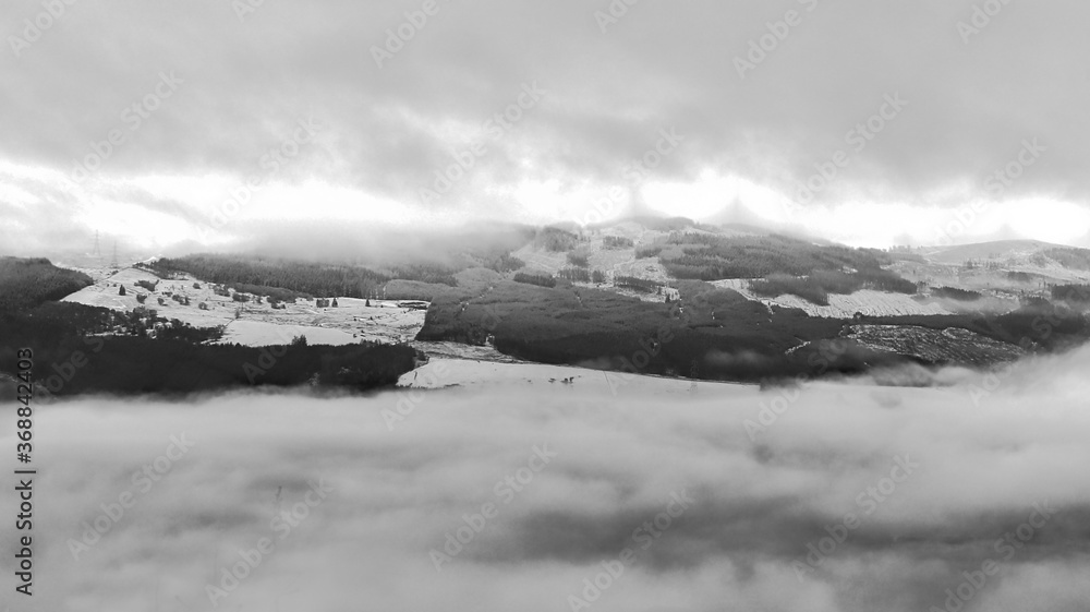 fog in the mountains of Aberfeldy