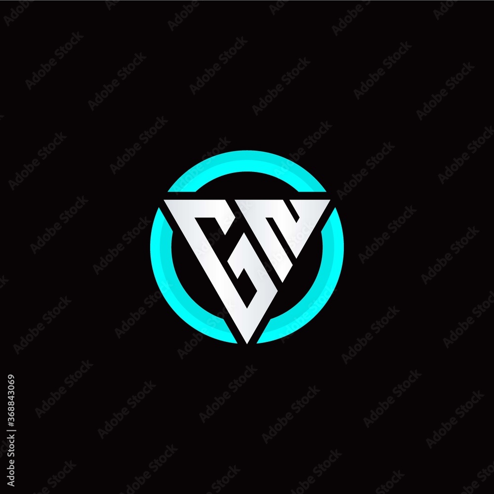 G N initial logo modern triangle with circle G N initial logo modern triangle with circle