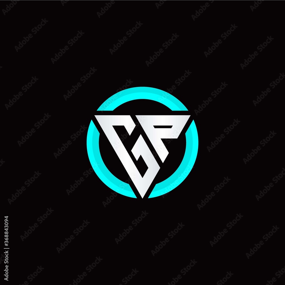 G P initial logo modern triangle with circle G P initial logo modern triangle with circle