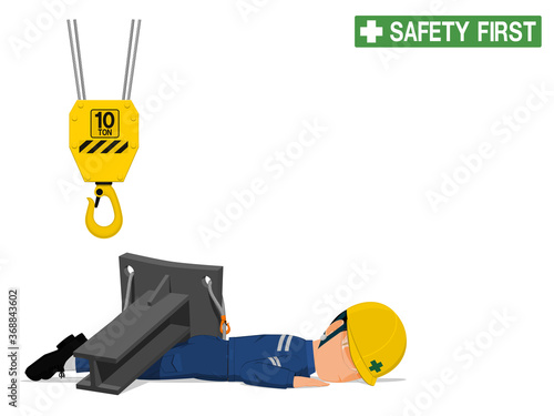 An industrial worker was injured by the crane
