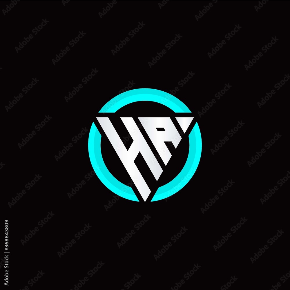 H A initial logo modern triangle with circle H A initial logo modern triangle with circle