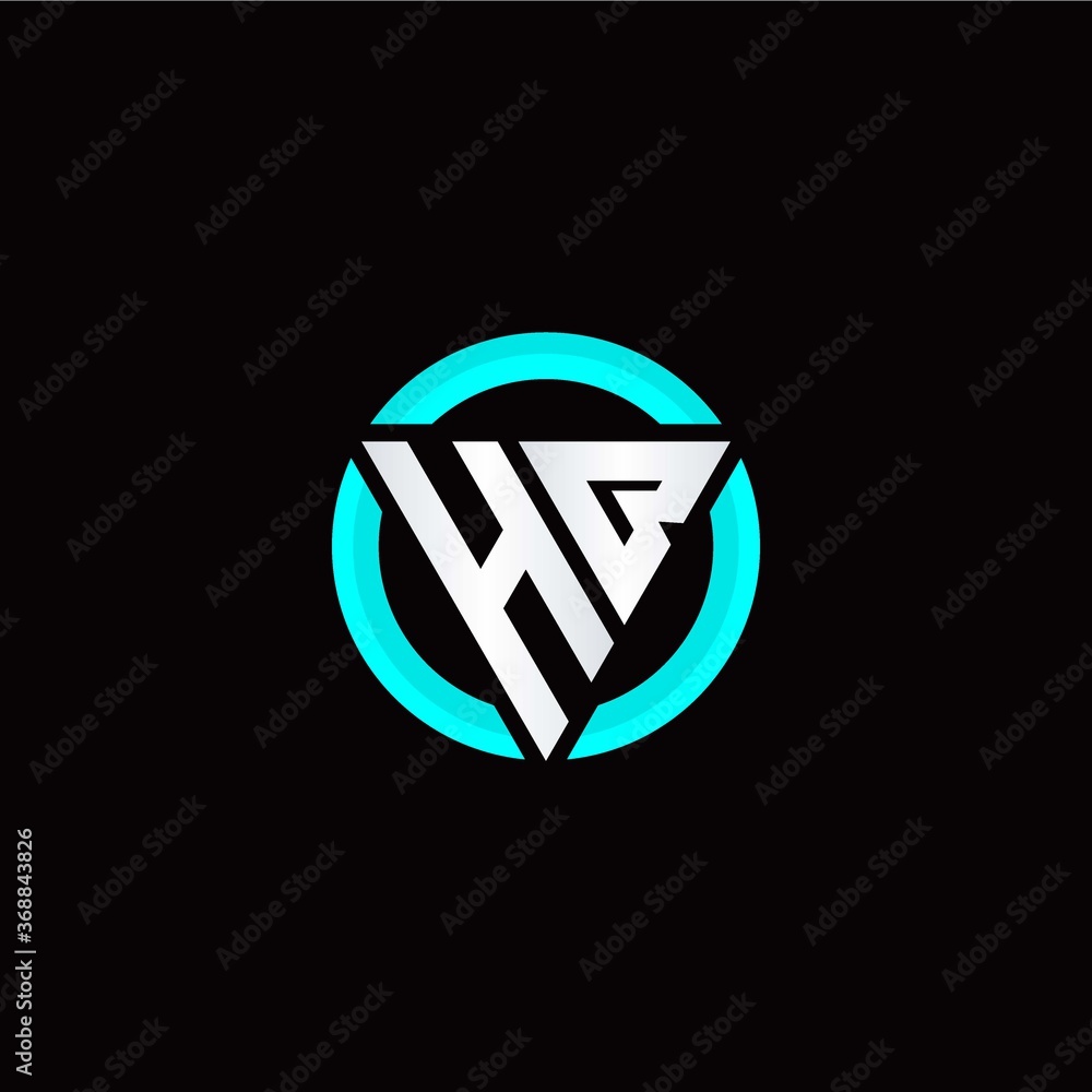 H B initial logo modern triangle with circle H B initial logo modern triangle with circle