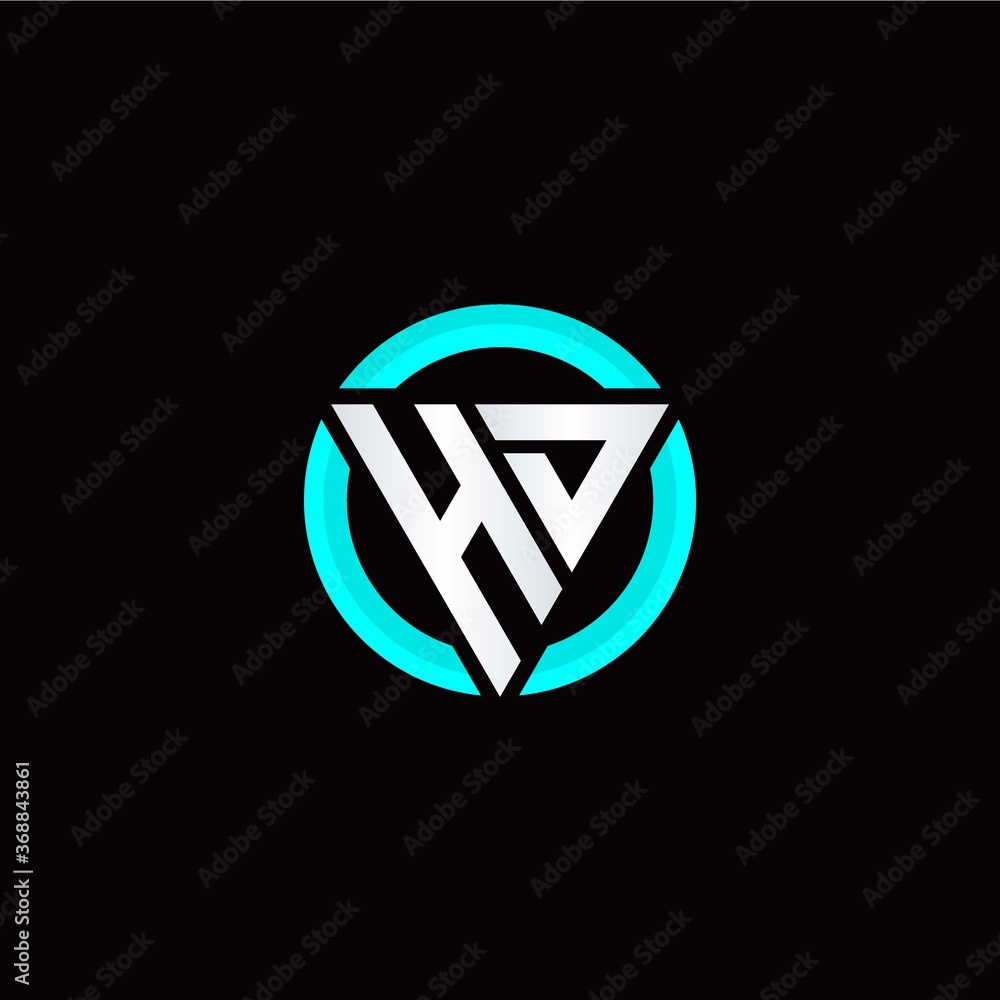 H D initial logo modern triangle with circle H D initial logo modern triangle with circle