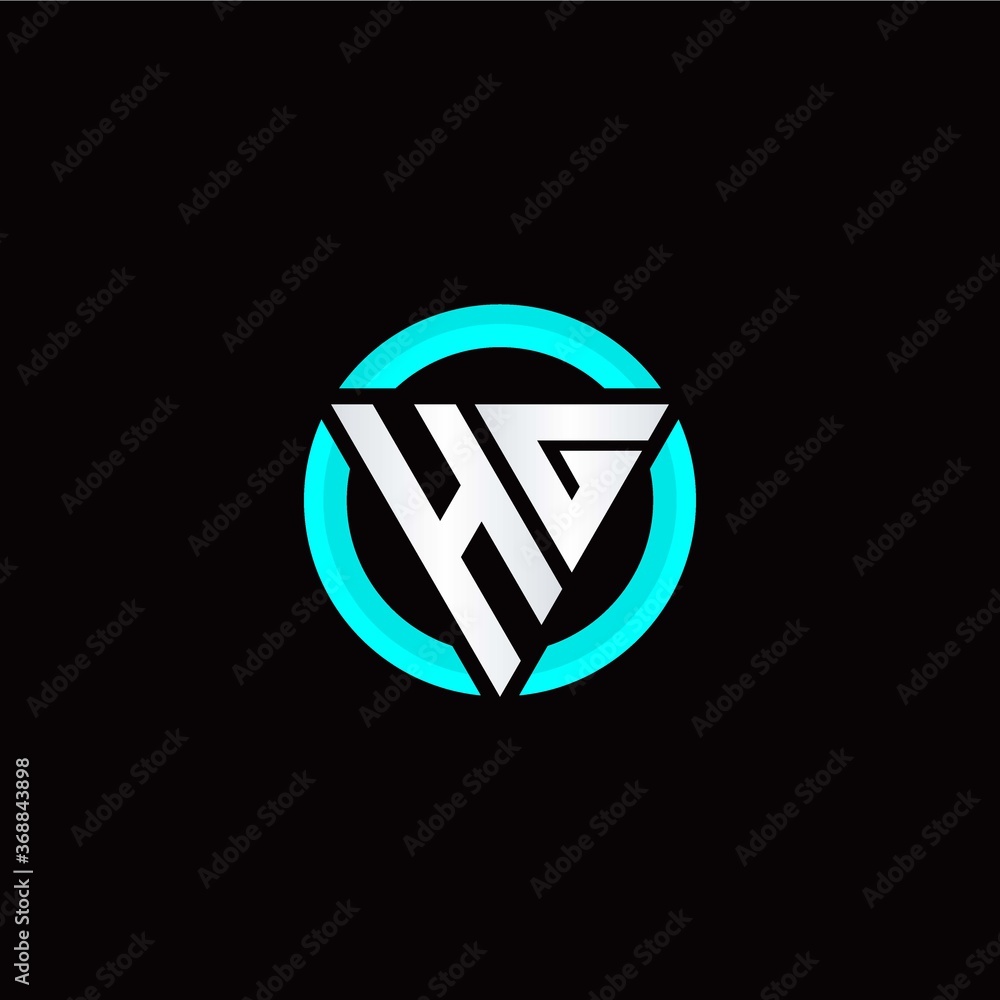 H G initial logo modern triangle with circle H G initial logo modern triangle with circle