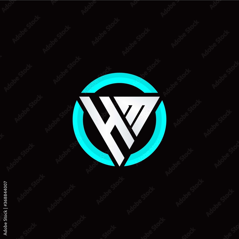 H M initial logo modern triangle with circle H M initial logo modern triangle with circle