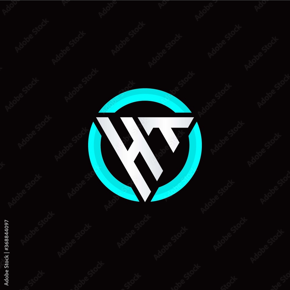 H T initial logo modern triangle with circle H T initial logo modern triangle with circle