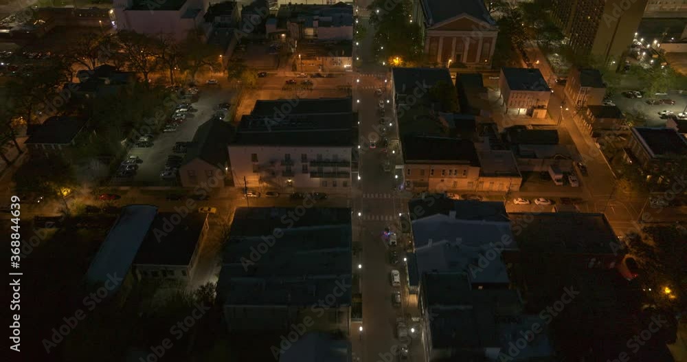 Mobile Alabama Aerial v26 birdseye city streets tilt up reveal of downtown clity lights at dusk - DJI Inspire 2, X7, 6k - March 2020 Mobile Alabama Aerial v26 birdseye city streets tilt up reveal of downtown clity lights at dusk - DJI Inspire 2, X7, 6k - March 2020