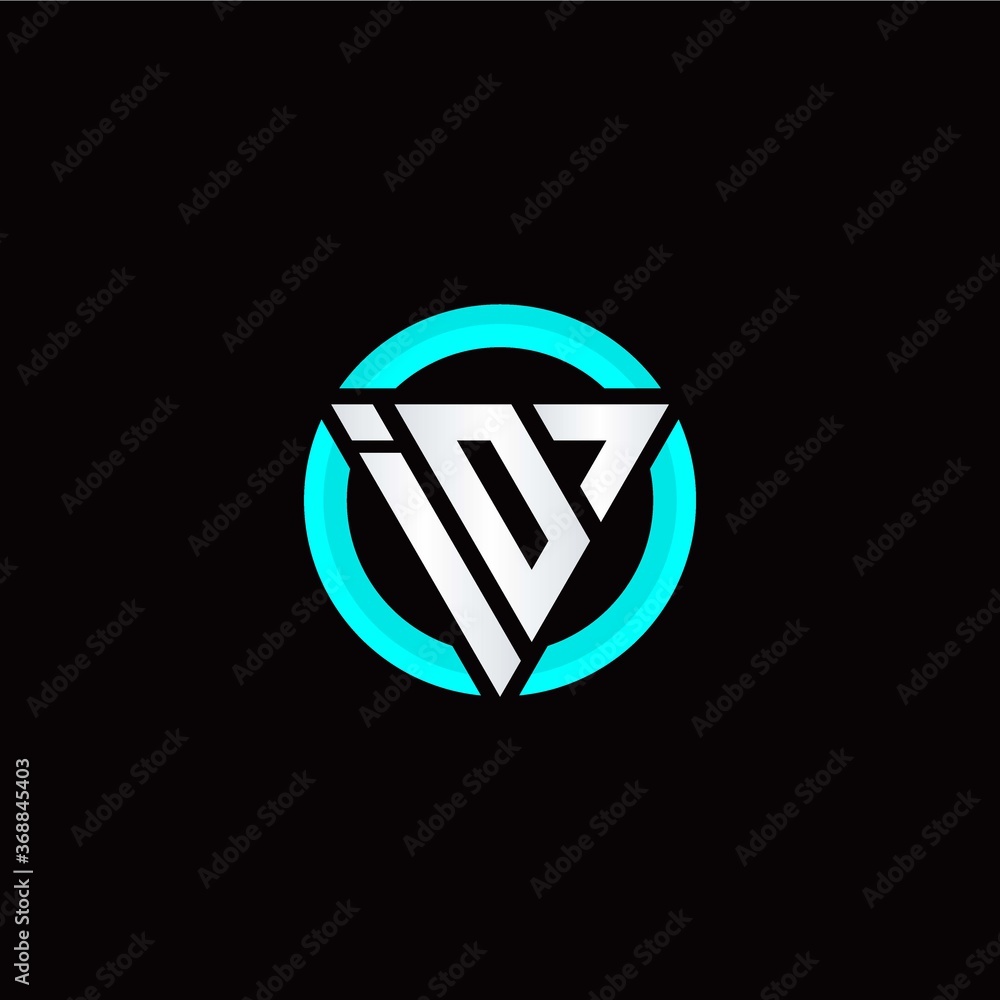 I O initial logo modern triangle with circle