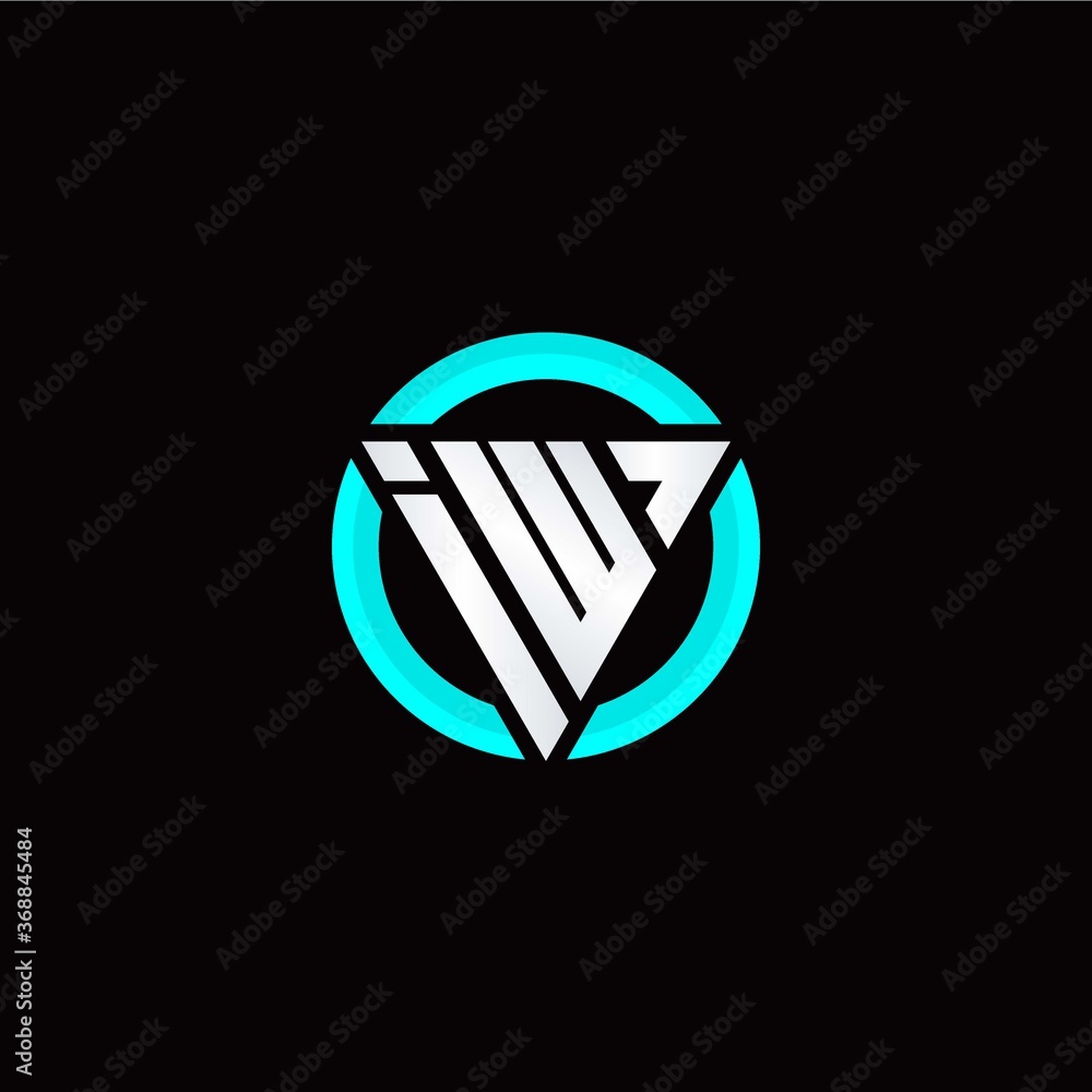 I W initial logo modern triangle with circle I W initial logo modern triangle with circle