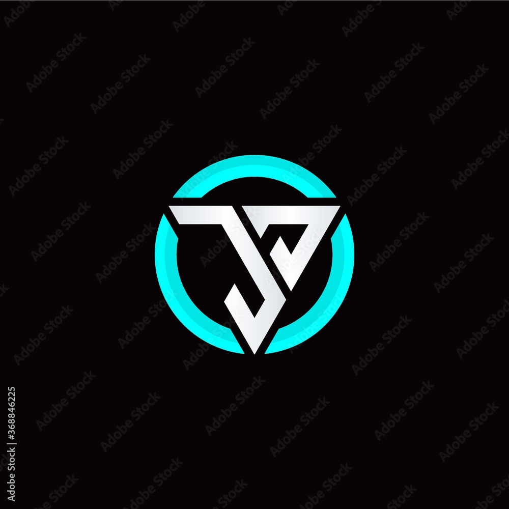 J J initial logo modern triangle with circle J J initial logo modern triangle with circle