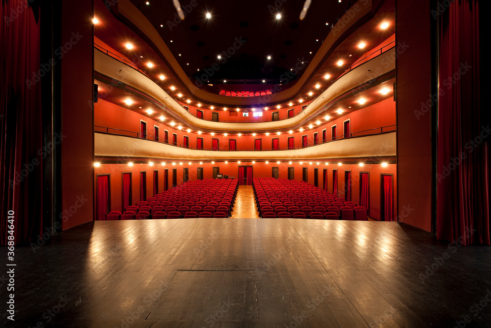 Vilanova i la Geltrú, Barcelona. Spain -14 Apr 2010- Auditorium of a theater from the stage Vilanova i la Geltrú, Barcelona. Spain -14 Apr 2010- Auditorium of a theater from the stage